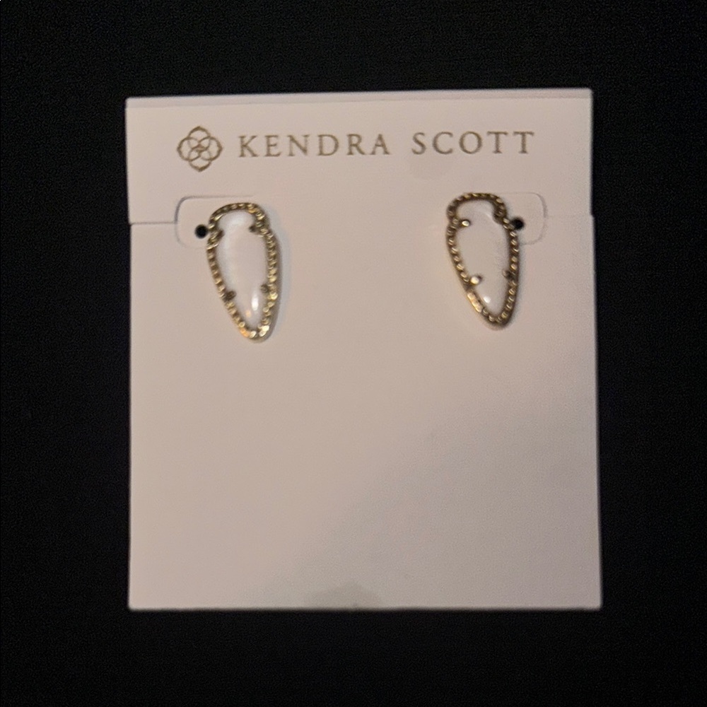 Kendra Scott Gold and White Stud Earrings
